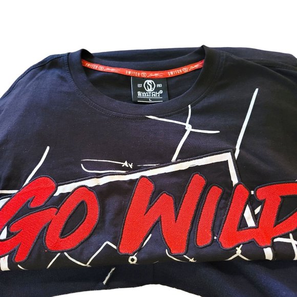 Switch Remarkable Go Wild Warewolf Graphic Tee Black T-Shirt Adult Mens L JJ3254 - Picture 7 of 8